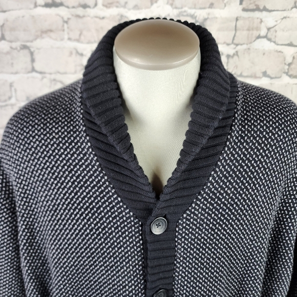 Daniel Hechter Paris Cotton Shawl Collar Grampa Cardigan Navy Size 2X Preppy - Picture 4 of 14